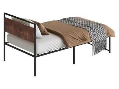 Topeakmart Rustic Metal Bed 3D model