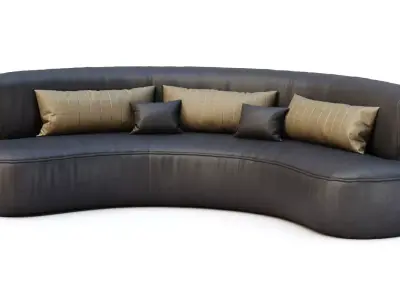 Jenifer Restaurant Leather Sofa  3D model