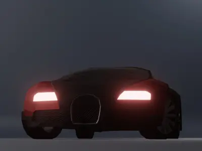 Low Poly Bugatti Veyron Low-poly 3D model