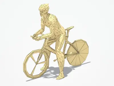 Bicycle Man Sport Pose Low-poly 3D model