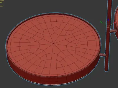 MOONLIGHT gold pendant light with two circular discs 3D model