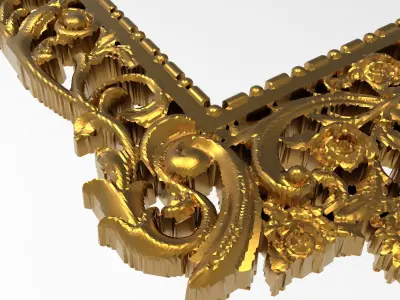 Carved Picture Frame 3D model 14