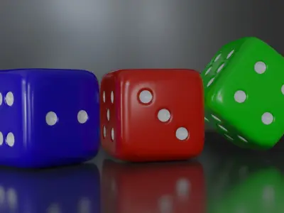 Playing Dice High Poly Free 3D model