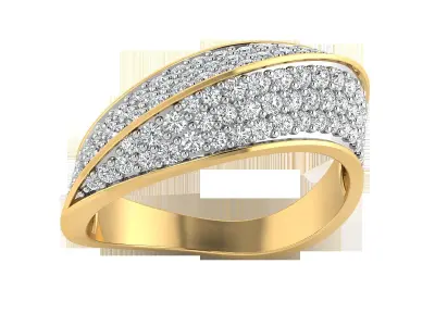 Light Weight Rose Gold Diamond Ring  -EZ R-143 3D print model
