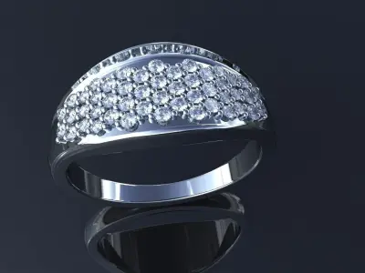 Pave Diamond Ring Size 11 Gold Silver Platinum Luxury Jewelry 3D print model
