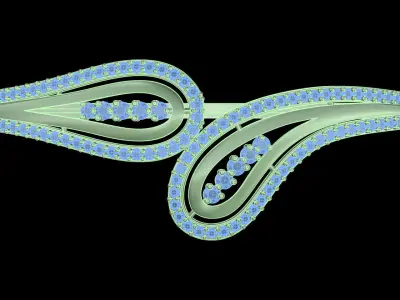 Yellow gold diamond Bangle-PBG-014 DIA 3D print model
