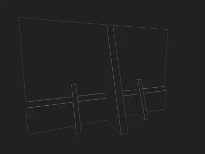 Scifi wall Low-poly 3D model