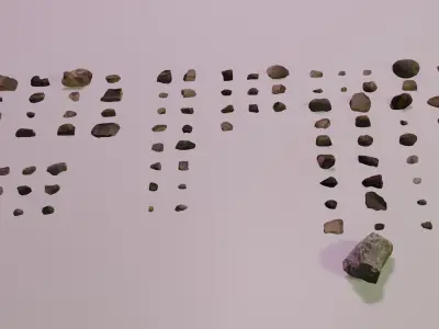 Small stones and tundras Low-poly 3D model