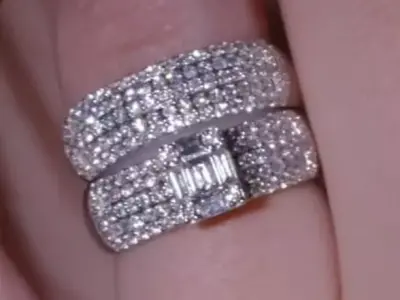 Multi-Row Baguette Diamond Two-Piece Ring Set 3D print model