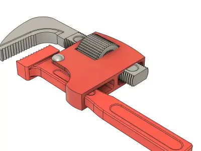 High-Quality 3D Pipe Wrench 3D print model