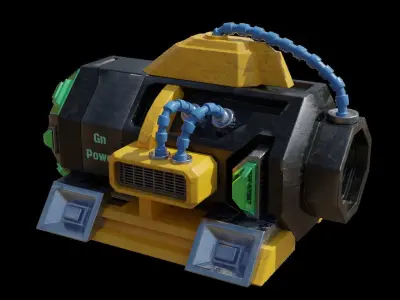 Scifi generator power Low-poly 3D model