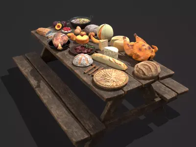 Medieval Picnic Version Two 3D Model Collection