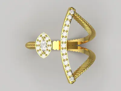luxury jewelry ring jr00136 3D print model