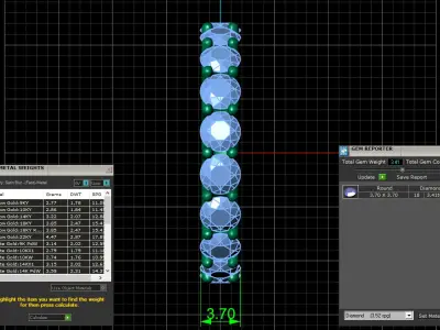 U Shaped Eternity Ring 3 point 6 mm stone size swiss 11 and EU51 3D print model