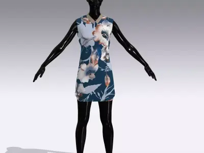 Woman Cloth Dress Low-poly 3D model