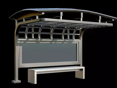 Game Ready Bus Stop 11 Low-poly 3D model