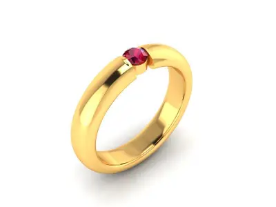 Band 3dm Render Details ruby ring gold 3D print model