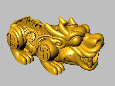 Pixiu Face Bracelet-Unicorn bracelet 02 3D print model