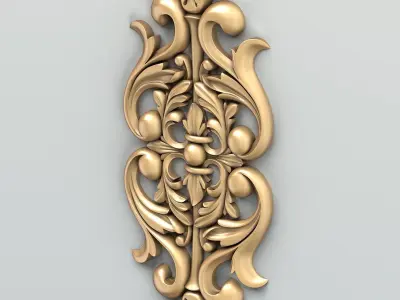 Carved decor central 014 3D model