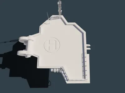 futuristic oil rig structure 3D model