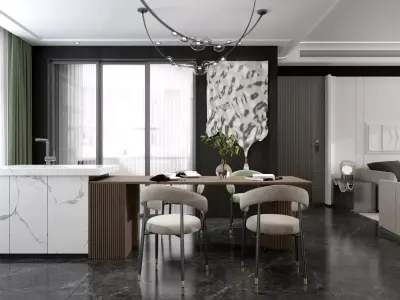 Classic Sitting Room Low-poly 3D model