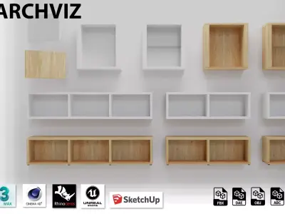 Furniture variations Low-poly 3D model