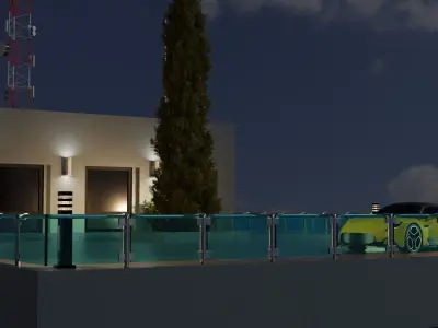 modern skyscraper showroom 3D model 3D model