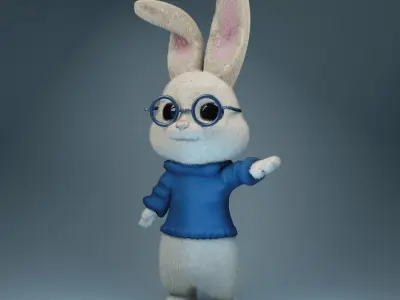 Rabbit 3D model Low-poly 3D model