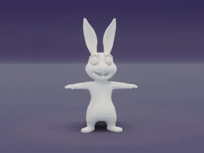 Cartoon Kangaroo Animated and Rigged Base Mesh 3D Model Low-poly 3D model