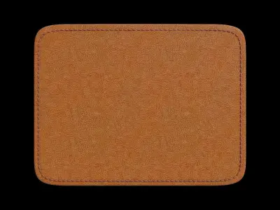 Mini Orange Leather Wallet 3D model