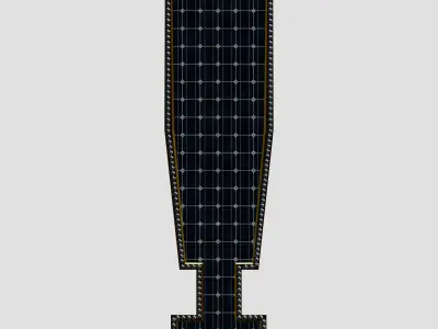 Solar Panel Exclamation Mark 3D model