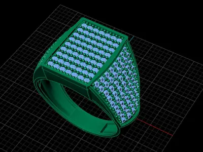 Print Ready STL 3DM  Gents Rings Diamond Men Ring  3D print model 15