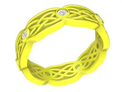 Luxury Celtic Woven Eternity Ring 3D Model for Fine Jewelry 4618 3D print model