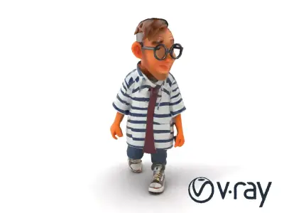 Caring Cartoon Mom Character model pack Low-poly 3D model