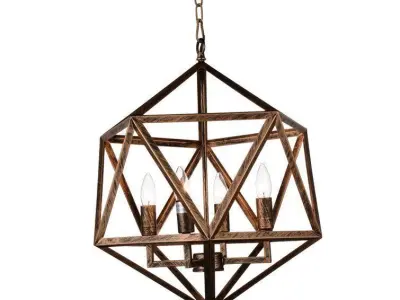 Loomis Light Candle Style Geometric Chandelier - 2 Colour 3D model