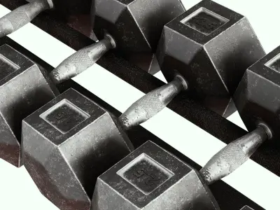 gym-collection dumbbell rack 3D model