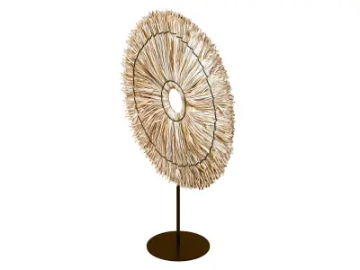 Natural Round seagrass leaves sculpture table decor 3D model