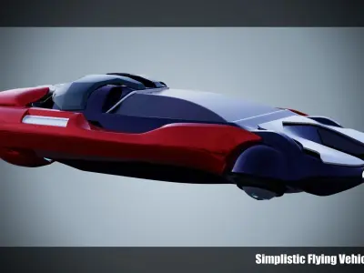 Simplistic Flying Vehicle - nr12 Low-poly 3D model