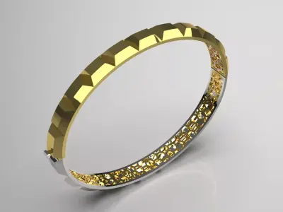 gold stl 3dm Bracelet a Flow of Shine and Modern Design bg0059 3D print model