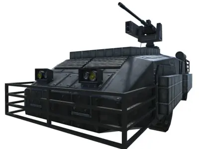 Low Poly Scifi APC with RWS Low-poly 3D model
