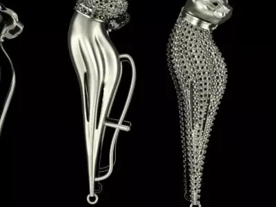 panther necklace 3D print model