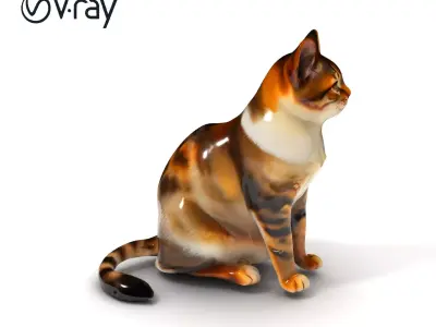 Realistic Cat D Model Pack Low-poly 3D model