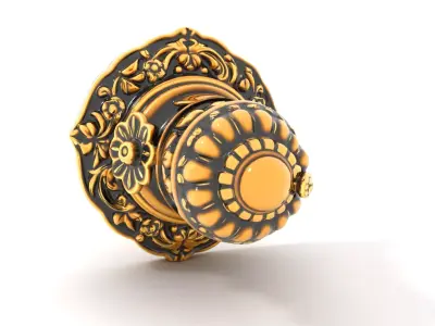 Ornate Gold Door Knob model pack Low-poly 3D model