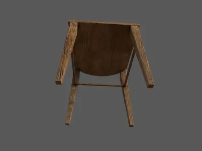 Wooden chair Low-poly 3D model Low-poly 3D model