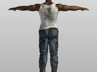 Orpheus Afro Man Zbrush Low-poly 3D model