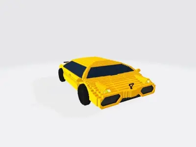 Voxel Racing Car Low-poly 3D model