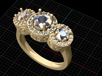diamond ring Free 3D print model order