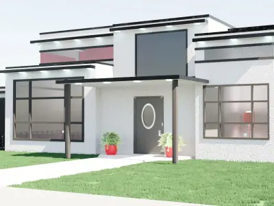 Modern House Low-poly 3D model