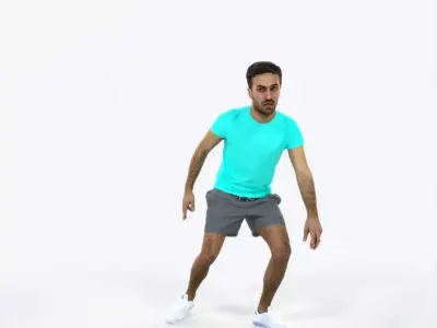 Flow 09L Football Changing Direction Sports Man Low-poly 3D model