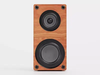 Tower Speaker V1 - Universal Wooden Sound Unit Low-poly 3D model
